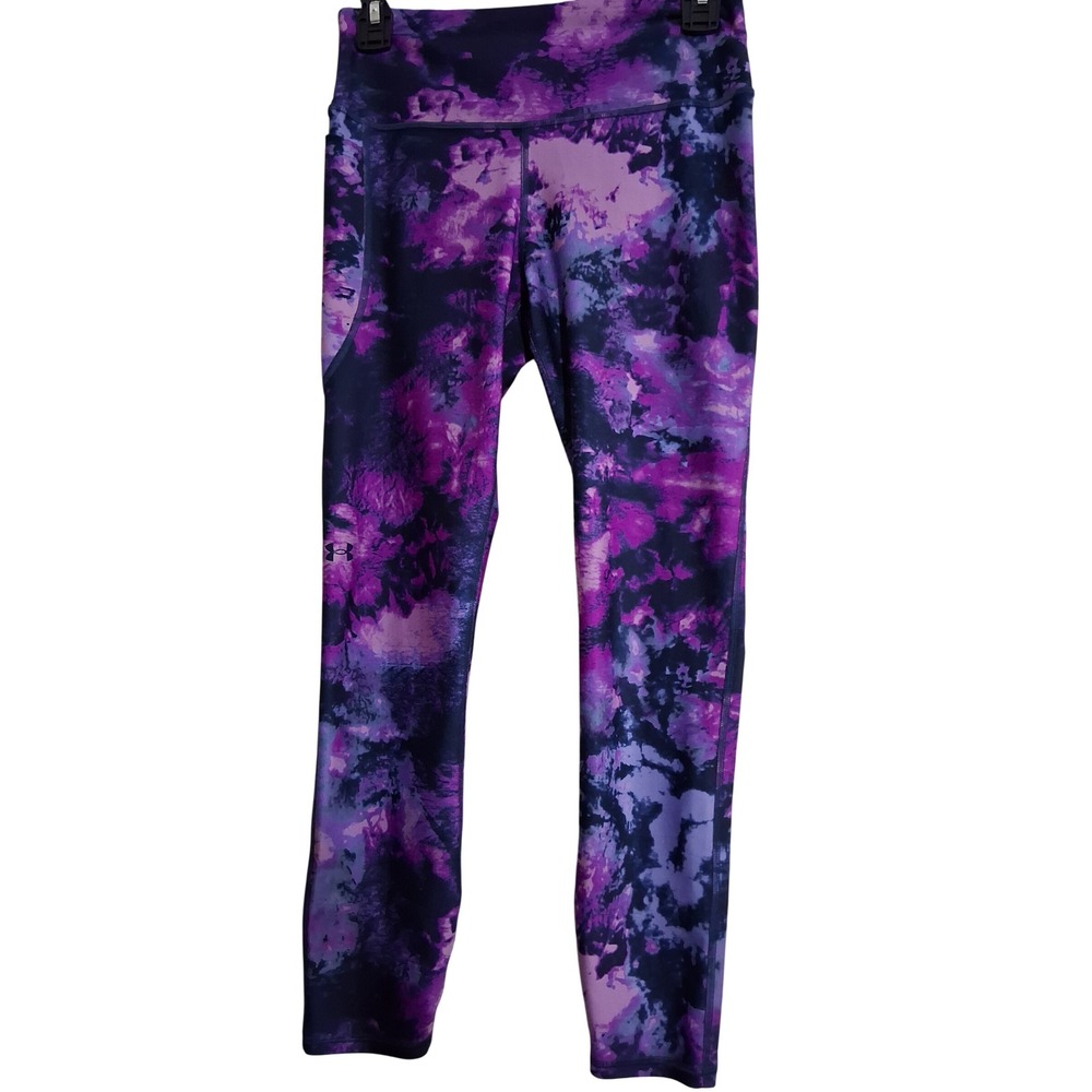 Under Armour Leggings Womens Medium Purple Tie Dye Compression 1365338 - Picture 6 of 6